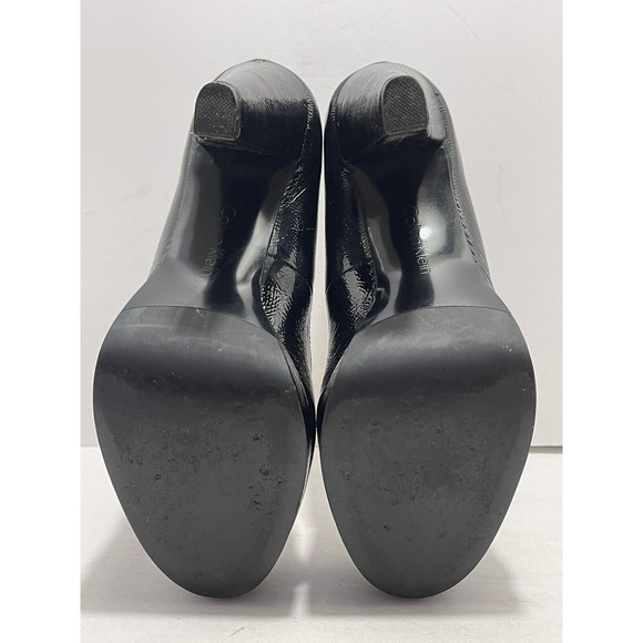 Calvin Klein Scarlet E3297 Black Patent Women’s Chunky Heels Size 7.5M - Picture 12 of 14